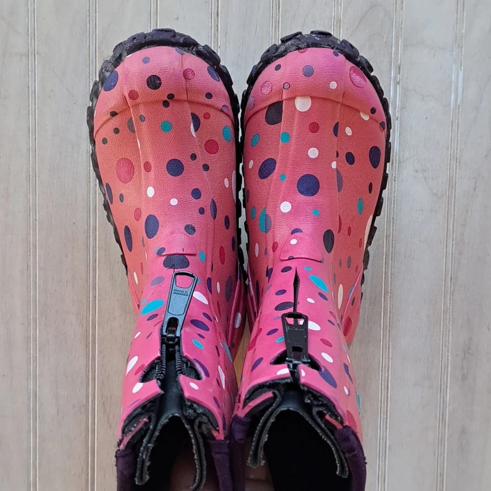 Ranger Splash Series Neoprene Pink Polka Dot Waterproof Rain Rubber Hybrid Boots